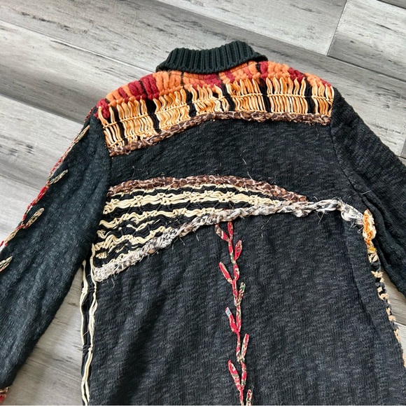 Vintage Y2K Sandy Starkman Mixed Media Multi Fabric Longline Cardigan Sweater - Picture 15 of 16